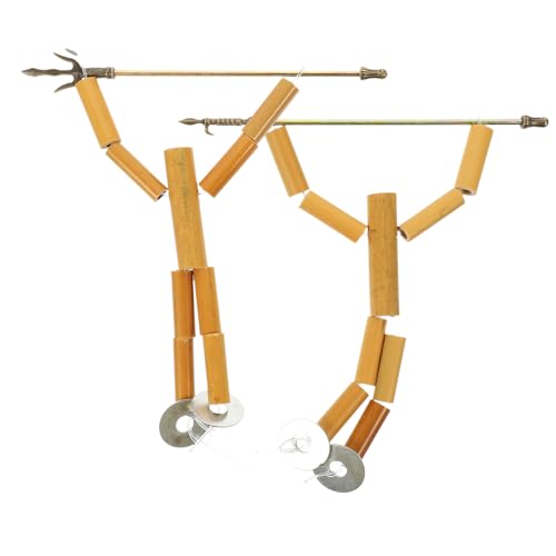 JOINPAYA 2 Bamboo Man Materialpaket Roboter Für Kinder Puppenbauzubehör Bastelbedarf Zum Selbermachen Mini-Puppen Puppenspielzeug Bausatz Für Handpuppen Streichkit Kidcraft-spielset Bambus von JOINPAYA