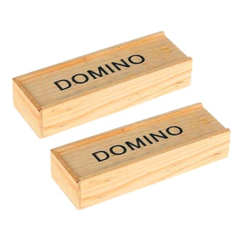 JOINPAYA 2 Sätze Domino- Holzbausteine Domino-brettspiele Domino-bausteine Lernspielzeug Bambus von JOINPAYA