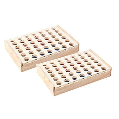 JOINPAYA 2 Sätze Dreidimensionales Vierfach Schachbrettspiel Stereo-Schachspielzeug Puzzle- Brettspiel Schach Lernspielzeug interaktives Schachspielzeug Holz von JOINPAYA