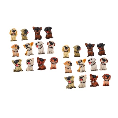 JOINPAYA 2 Sätze Künstlicher Hund Hundeschmuck Hundefiguren Hundefiguren Spielset Welpenfiguren Spielset Figuren in Welpenform Hundeornament Desktop-ornament Harz 12 Stück * 2 von JOINPAYA