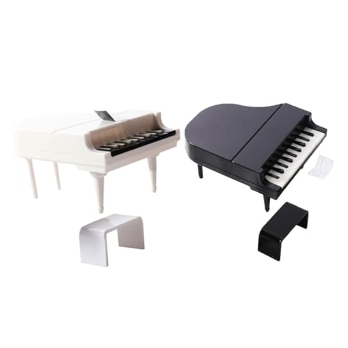 JOINPAYA 2 Sätze Puppenhaus-Klavier Mini-klavierverzierung Künstliches Möbelzubehör Mikrolandschaftsornament Puppenhaus Musikinstrument Puppenhausminiaturen Winziges Hausklavier Puppendekor von JOINPAYA