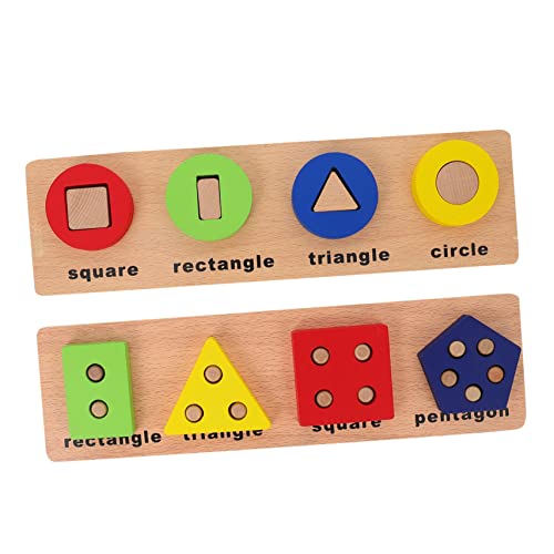 JOINPAYA 2 Sätze Solides Geometrie-Puzzle Kindergeschenk Baustein Passender Block Holz von JOINPAYA