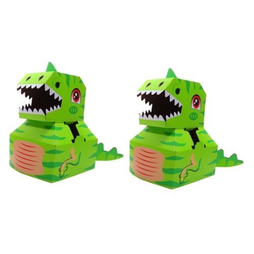 JOINPAYA 2 Sätze Tragbarer Karton DIY-Dinosaurier-Spiele Spielhaus Aus Karton Selber Machen Spielhaus Aus Pappe Tierspielzeug Kinderhäuser Aus Pappe Dinosaurier-modellspielzeug Papier Green von JOINPAYA