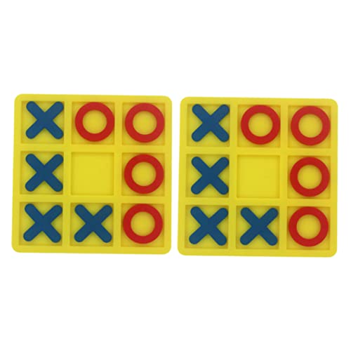 JOINPAYA 2 Sätze Xo Schach Brettschach Toe Schachspiel Spielzeug Für Draußen Kleinkindspielzeug Kinder Schachbrett Schach Spielzeug Outdoor-Spielzeug Für Kleinkinder Abs Yellow von JOINPAYA