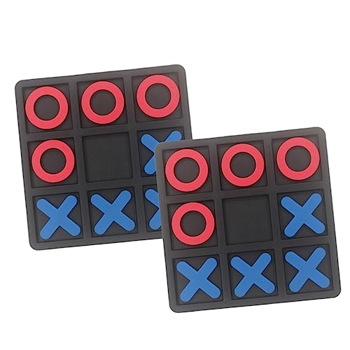 JOINPAYA 2 Sätze Xo Schach Lernspielzeug Für Kleinkinder Schachbrett Desktop- Eltern-Kind-schachspiel Pädagogisches Brettspiel Zehe Brettspiel Toe Schachspiel Black PVC von JOINPAYA