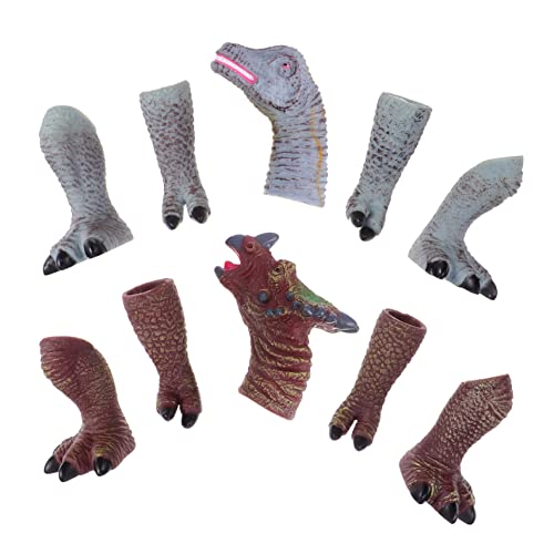 JOINPAYA 2 Sets Dinosaurier Fingerpuppen Tierpädagogische Puppen Fingerpuppen Dinosaurier Handpuppen Dinosaurierkopf Fingerspielzeug Handpuppenspielzeug Weichgummi Vinyl von JOINPAYA