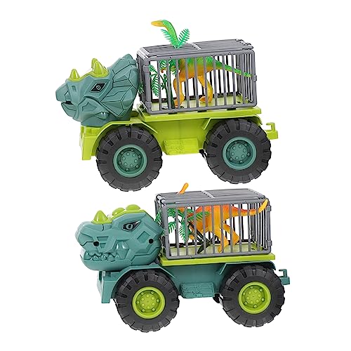 JOINPAYA 2 Sets Dinosaurier Technisches Fahrzeug Presse Bewegliches Fahrzeug Spielzeug Technischer LKW Modellträger LKW Transportauto Bagger LKW Spielzeug LKW Spielzeug LKW von JOINPAYA