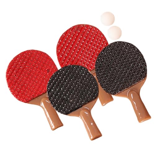 JOINPAYA 2 Sets Mini- -Tischtennis-Dekorationen, Mini- -Sport-Tischtennis-Modelle, Kleine Foto-Requisiten, Winzige Tischtennisbälle, Tischtennisschläger-Modelle-Set von JOINPAYA