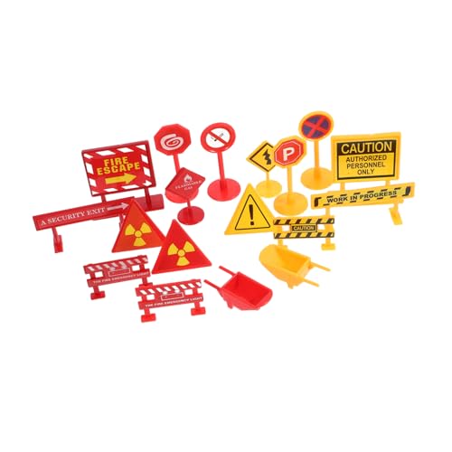 JOINPAYA 2 Sets Transportspielzeug Barrikadenschilder Spielzeug Stoppschilder Miniatur Straßenschild Baustelle Für Straßenschild Spielset Verkehrsschilder Straßenspielset von JOINPAYA