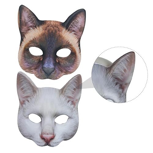 JOINPAYA 2 Stück 1 Set Bedruckte Tier Katzenmaske Schlafmaske Kawaii Staubmaske Pelzige Katzenmasken Kostüm Coole Halloween Maske Aus Maskerade Maske Damen Gesichtsmaske von JOINPAYA