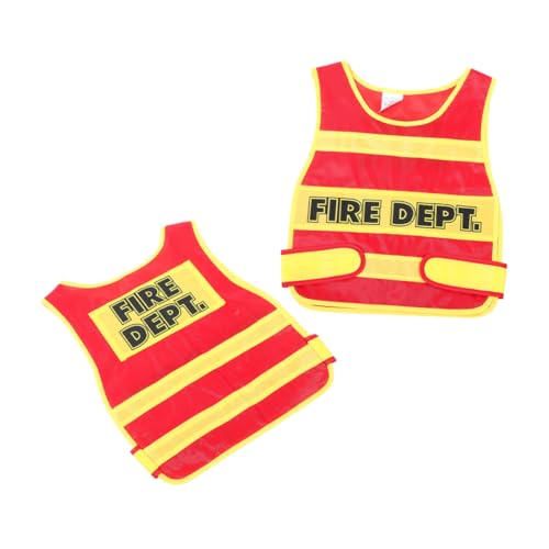 JOINPAYA 2 Stück Kinder Feuer Uniform Kinder Weste Kinder Kleid Kleinkind Kostüme Bekleidung Kinder Kleidung Westen Feuerwehrmann Kostüm Für Kinder Kinder Feuerwehrmann Weste Für Cosplay von JOINPAYA