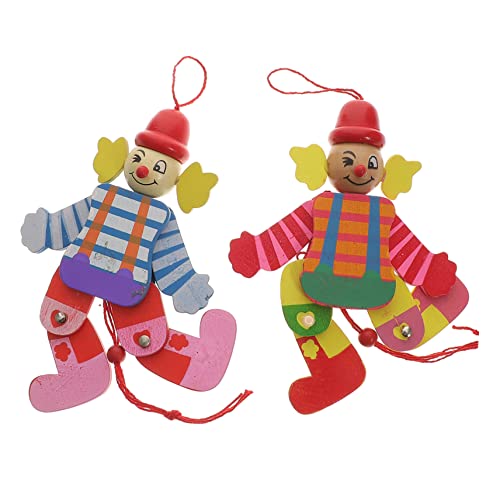 JOINPAYA 2 Stück Marionetten Spielfiguren Handpuppen Lustige Marionetten Spielzeuge Clown Puppe Marionette Marionette Holzmarionetten von JOINPAYA