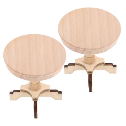 JOINPAYA 2 Stück Maßstab Rundes Teetisch-Set aus Holz für Puppenhaus Wohnzimmerdekoration Kreatives Spiel und Sammlung JOINPAYA 2 Stück Maßstab Rundes Teetisch-Set aus Holz für Puppenhaus Wohnzimmerdekoration Kreatives Spiel und Sammlung von JOINPAYA