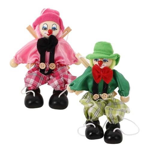 JOINPAYA 2 Stück Schnur Marionette interaktives Spielzeug Puppen für Kinder 8-10 Clown Plüschtier tiys Interactive Toys Spielzeug für Kinder lustige Piratenschiffe Handpuppe hölzern von JOINPAYA