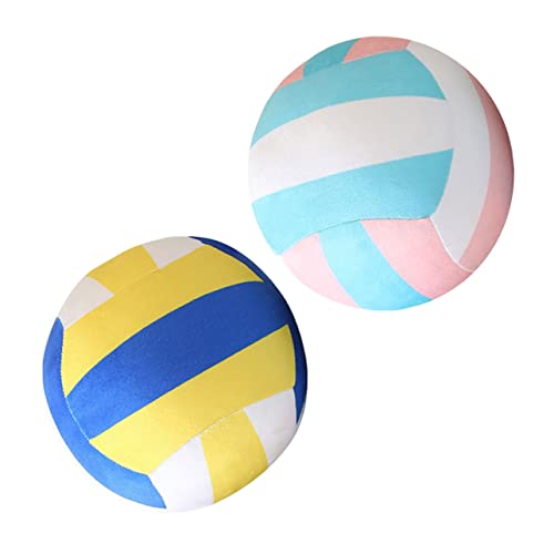 JOINPAYA 2 Stück Volleyball Plüschtier Für Mädchen Basketball Blaue Dekokissen LED Volleyballschläger Bälle Netz Volleyball Stofftier Aufblasbares Plüsch Volleyballkissen von JOINPAYA