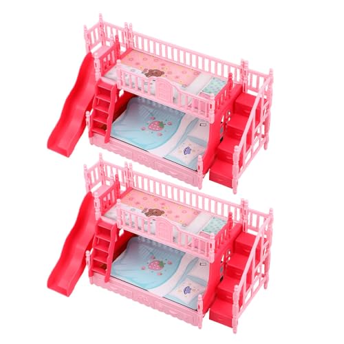 JOINPAYA 2-teiliges Etagenbett für Puppenhäuser: Miniaturmöbel, Doppelbetten mit Treppen und Rutschen, Rollenspiel-Schlafzimmerzubehör für Mädchen, Rollenspiele, Heimdekoration JOINPAYA 2-teiliges Etagenbett für Puppenhäuser: Miniaturmöbel, Doppelbetten mit Treppen und Rutschen, Rollenspiel-Schlafzimmerzubehör für Mädchen, Rollenspiele, Heimdekoration von JOINPAYA