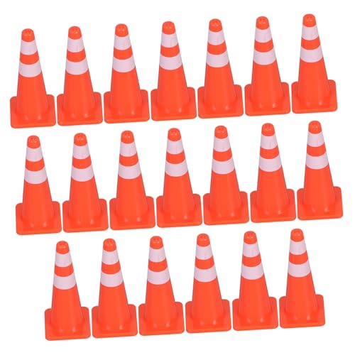 JOINPAYA 20-teiliges Set -straßensperren-Requisiten Mini -bauspielzeug Kleine Verkehrskegel Baustellenspielzeug Straßenschild Leitkegel Für PVC Orange von JOINPAYA