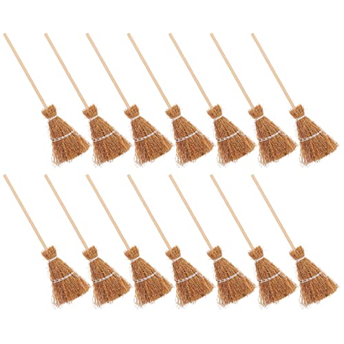 JOINPAYA 20St Mini-Besen-Anhänger Puppenhaus Mops klein Kinderspielzeug Tierfiguren Mini Hexenbesen Modelle puppenstubenmöbel Dollhouse Furniture Spielzeugbesen Hexenmops-Ornament Holz von JOINPAYA