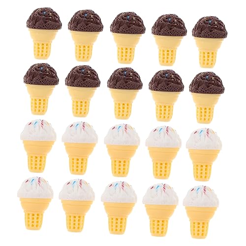 JOINPAYA 20St Simulation Mini Eiscreme Ornament Mini-Essen Foto Requisiten selber Machen Küche Rollenspiel Zubehör für Puppenhäuser Miniatur-Eisspielzeug Eismodelle selber Machen Harz von JOINPAYA