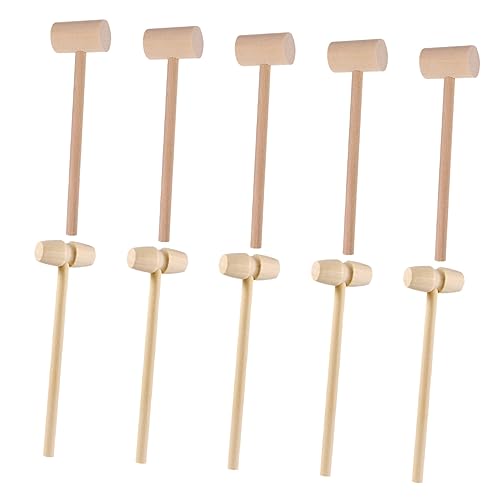 JOINPAYA 20st Holzhammer Bank Spielzeughammer Hämmer Und Schlägel Kinderhammer Krabbencracker Und Werkzeuge Krabbenhämmer Mini-Kekse Tippen Sie Auf Hammer-Spiel Muschelhammer Hölzern Beige von JOINPAYA