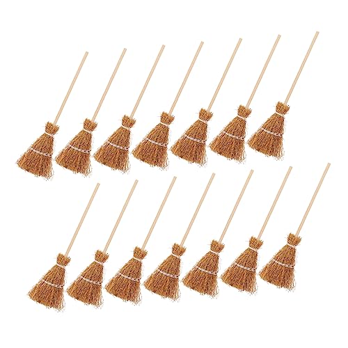 JOINPAYA 20st Mini-Besen-anhänger Miniaturen Miniaturfiguren Regenschirmpuppe Kindermöbel Besen Requisiten Kinderspielzeug Mini-Hexenbesen, Großpackung Puppenhaus Mops Mini-Essen Heim Holz von JOINPAYA