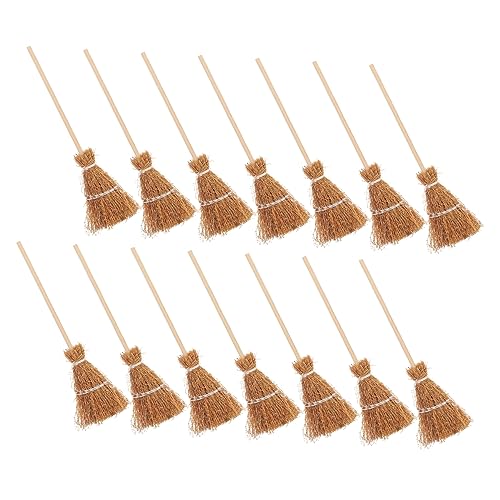 JOINPAYA 20st Mini-Besen-anhänger Miniaturmodelle Dekor Klein Mini-Besen-Ornament Mini-besenstiel Miniatur-puppenhauszubehör Mini-hexenbesenstiel Kinderspielzeug Miniatur-Besen-Modell Holz von JOINPAYA