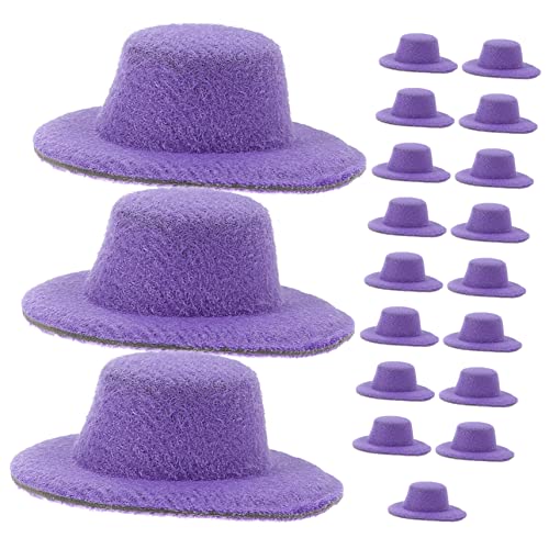 JOINPAYA 20st Mini-Hut Mach Es Mini Für Kinderspielzeug Mini-Sachen Formelle Mini-Melone Kleine Hüte Zum Basteln Mini-cowboyhüte Für Flaschen Miniatur Violett Stoff von JOINPAYA