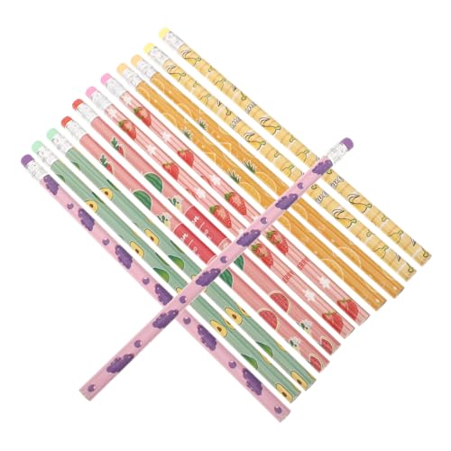 JOINPAYA 24 Stück Obststift Bleistifte Bleistift schreiben malstifte stifte Schreibstift mit Radiergummi Zeichenstifte coole Stifte Sommerstift Holz von JOINPAYA