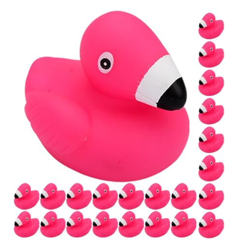 JOINPAYA Badespaß Für Kinder 24-teiliges Flamingo-Spielzeug Mit Quietschgeräuschen Sicheres Vinyl-badespielzeug Für Kleinkinder Schwimmendes Tierspielzeug-Set Für Die Badewanne von JOINPAYA