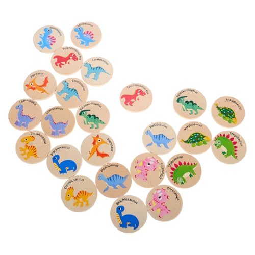 JOINPAYA 24st Dinosaurier-Spielzeug Memory-Spiel Für Kinder Manipulationen Für Vorschulkinder Memory-Matching-Spiel Dinosaurier-brettspiel Vorschulspiele Kleinkind-Matching-Spiel Holz von JOINPAYA