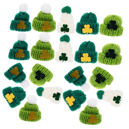 JOINPAYA 25-teiliges Mini-mützenset Für Den St. Patricks Day Miniatur-strickmützen Für Basteldekorationen Partyzubehör von JOINPAYA