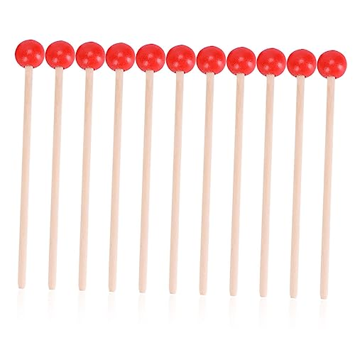 JOINPAYA 25st Performance Drumsticks Musikunterricht Xylophon Instrumente Mini-gitarrenspielzeug Gitarre Rhythmus Trommelstöcke Jingle Bells Handtrommel Schlagzeug Klimpern Rot Holz von JOINPAYA