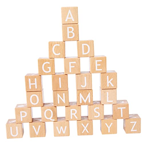 JOINPAYA 26st Alphabetblöcke Lernspielzeug Für Kinder Alphabet-Spielzeug Zahlenspielzeug Holziges Spielzeug Kinderspielzeug Buchstabenspielzeug Für Kinder Lernblock Aus Holz Hölzern Khaki von JOINPAYA