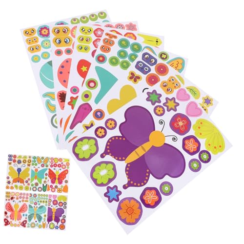 JOINPAYA 27 Blatt Schmetterlings-Puzzle-Aufkleber Puzzlematte Party-Schmetterlingsaufkleber Wiederverwendbare Schmetterlingsaufkleber Partygeschenk interessante Musteraufkleber PVC von JOINPAYA