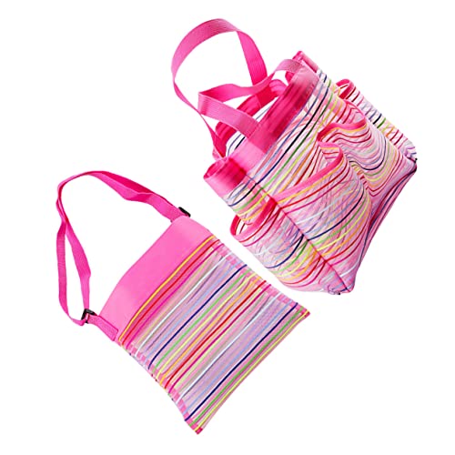 JOINPAYA 2St Badezimmer-Aufbewahrung Tasche Strandnetz Badespielzeug Kinderspielzeug kiddibuzz hürden Kinder Toy Mesh-Spielzeugtaschen Strandtasche aus Mesh Netztasche mit Oxford-Tuch Rosy von JOINPAYA