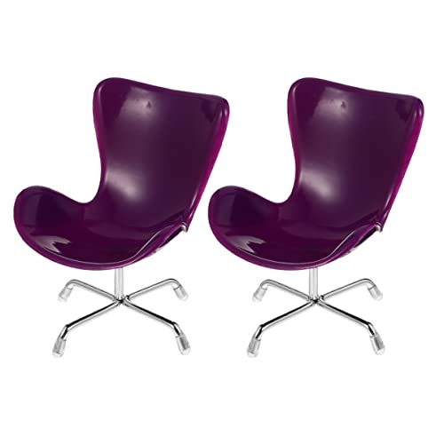 JOINPAYA 2St Egg-Stuhl-Sessel bastelset bastelsets für sesselhusse ecksessel Armchair Möbel Hauszubehör für Zuhause Mini-Drehsessel dekorative Miniaturstühle Plastik Violett von JOINPAYA