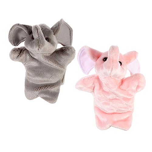 JOINPAYA 2St Handpuppe interaktives kinderzimmerdeko mädchen Fantasiespielzeug plushbit Elephant für im Vorschulalter Jungs PP Baumwolle Rosa von JOINPAYA