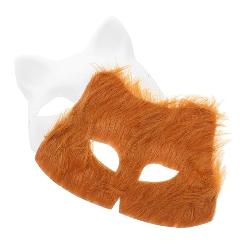 JOINPAYA 2 Stück Maskenmaske Katzenmasken Cosplay-kostüm Zubehör Für Jungen Und Mädchen Unbemalte Tiermaske Für Halloween von JOINPAYA