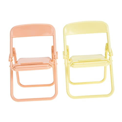 JOINPAYA 2St Klappstuhl Portable Chair Spielzeug für Kinder kinderknallzeug Kinder spielsachen Kid Toys Spielzeug Desktop-Spielzeug Puppenhaus-Miniaturen Miniatur-Dinge Plastik Orange von JOINPAYA