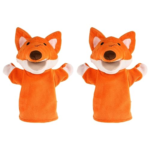 JOINPAYA 2St Krähe Handpuppe Cartoon-Puppenspielzeug Handpuppen Puppen für interaktives Cartoon-Marionettenspielzeug Kindertierpuppenspielzeug Spielzeugtiere Plüsch Orange von JOINPAYA