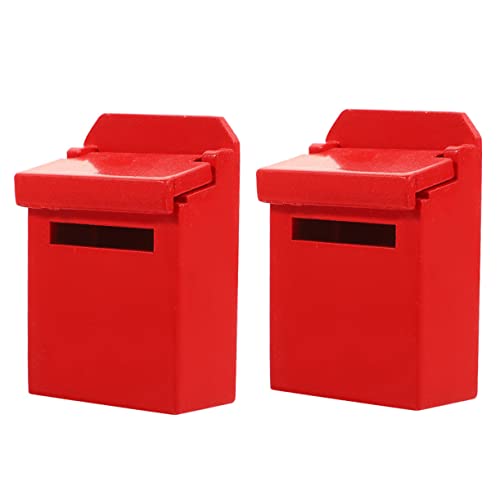 JOINPAYA 2St Letterbox-Modell Mini-Hausdekoration Mini-Briefkasten-Dekor winziges Figurendekor Kinder bastelset bastelmaterial für Kinder lustige gartendeko Mini-Mailbox-Modell hölzern rot von JOINPAYA