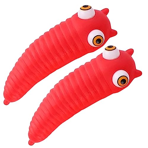 JOINPAYA Spiral-Fidget-Spielzeug 2st Prise Musik Interaktives Kinderspielzeug Spielsachen Hühner Stressabbau Zappeln Kleinkindspielzeug Zappeln Raupe PVC Rot Stressabbau Spielzeug von JOINPAYA