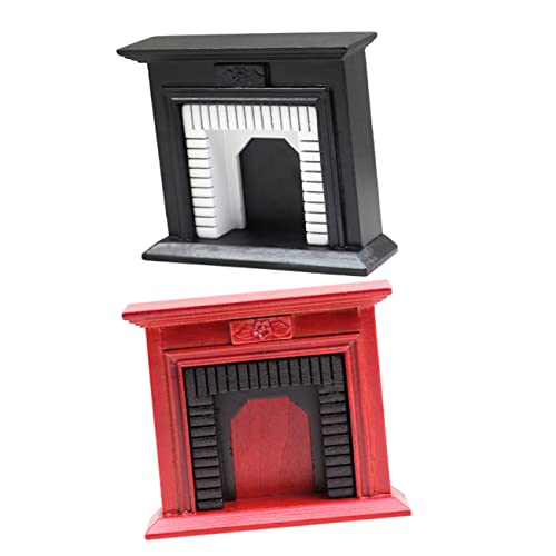 JOINPAYA 2St Simulierter Kamin kominek NA drewno puppenstubenmöbel puppenhauszubehör Dollhouse Furniture Kaminmodell Miniatur Zubehör für Puppenhäuser Mini-Möbel Mini-Hausschmuck hölzern von JOINPAYA