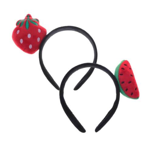 JOINPAYA 2St Stirnband Wassermelone haarschmuck haircharm erdbeerinchen kopftücher feenerdebeeren Haarband mit Früchten süßes Stirnband Obst Stirnband Frau Wassermelonen-Partyzubehör Stoff von JOINPAYA