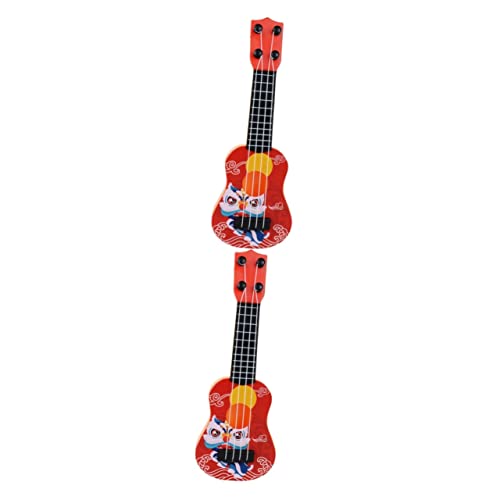 JOINPAYA 2St Ukulele Spielzeug für Kinder Desktop-Mini-Gitarre Desktop-Gitarren-Dekor Musical Miniaturen kindergitarre Kinder Gitarre dekorative Mini-Gitarre Spielzeuggitarrenmodell Abs rot von JOINPAYA