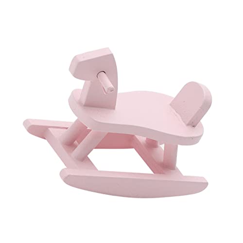 JOINPAYA 2St Zubehör für Puppenhäuser hühner gieskanne kinderspielzeug puppenhauszubehör Home Decoration hausdeko Mini-Schaukelpferd-Modell Mini- -Schaukelpferd Birke Rosa von JOINPAYA