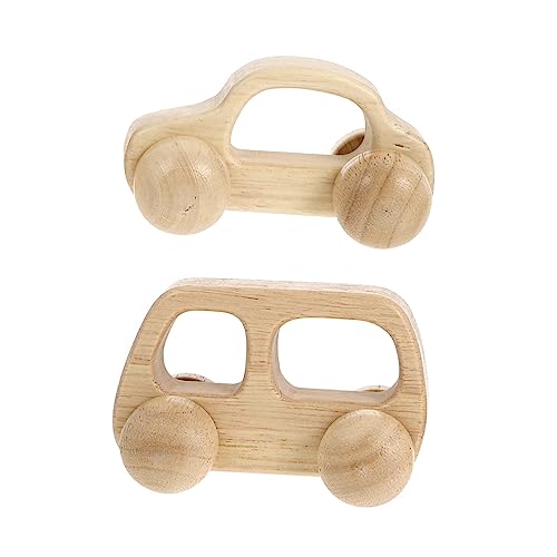 JOINPAYA 2St hält Auto Teething Toys Sensory Toys laufwagen Handgemachtes Holzspielzeug Wagen Kleinkindspielzeug -Spielzeugbus Kleinkind Schiebeauto Holzautos von JOINPAYA