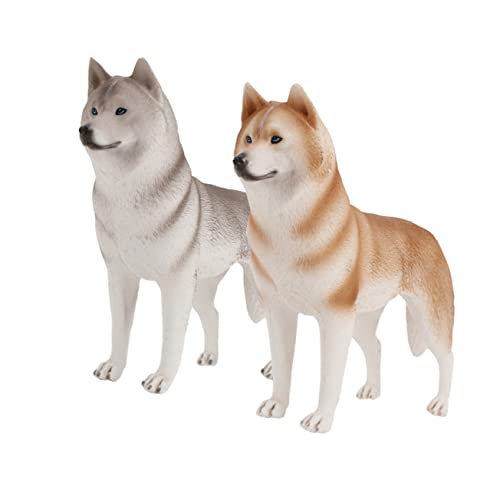 JOINPAYA 2St heisere Ornamente Haustier Hund Ornamente Husky-Modell Lernspielzeug für Tiere Welpe hühner Spielzeug gieskanne kinderspielzeug gefälschter Husky Desktop-Dekoration PVC von JOINPAYA