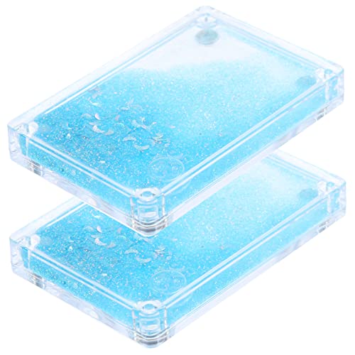 JOINPAYA 2St kleine Eiswürfel kartenhalter hühner DIY Kartenhalter bastel Material Geschenkidee DIY Kartenbox Kartenetui für Sammelkarten Baseball-Kartenhalter Acryl Blue von JOINPAYA