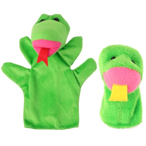 JOINPAYA 2St tierische Marionette interaktives spielhaus Stulpen für kindergeschenk für Schlange Handpuppe Bildung Polyester Green von JOINPAYA